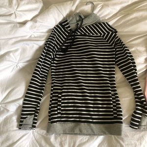 Black and white striped hoodie